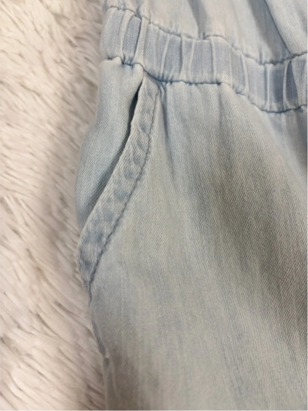 Gap girls sleeveless chambray Romper‎ with Button Front light blue